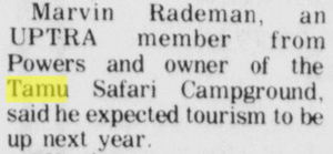 Tamu Safari Campground - Oct 22 1974